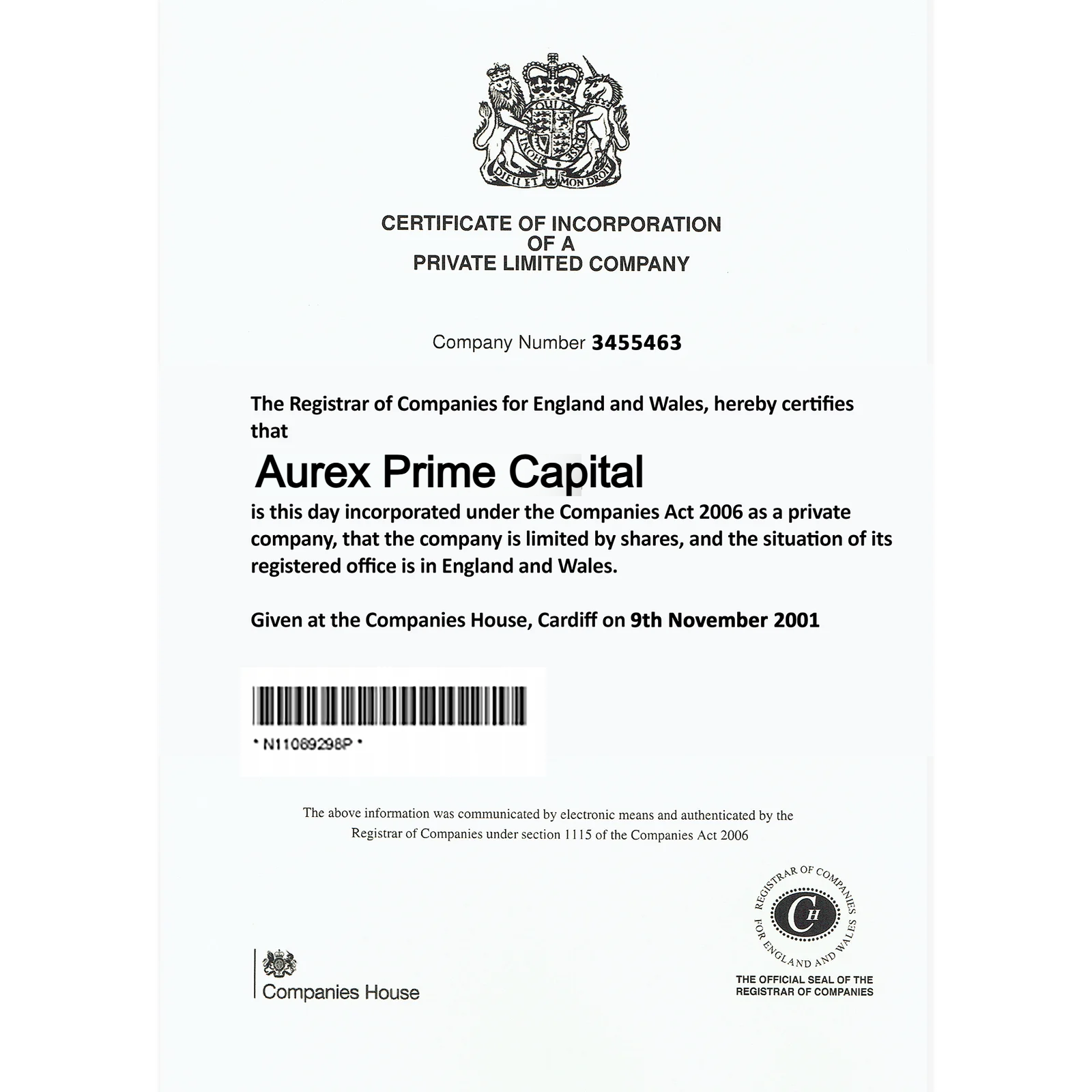 Company Certification